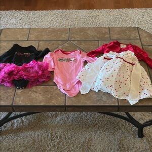 Baby Girl Clothing Set - Pink, Red, Black